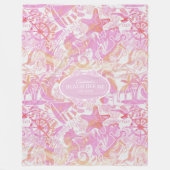 Nautical Beach Collage Hot Pink ID840 Fleece Deken (Voorkant)