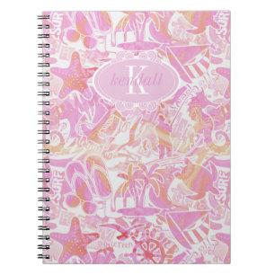 Nautical Beach Collage Hot Pink ID840 Notitieboek