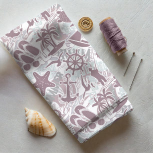 Nautical Beach Collage Mauve ID840 Stof
