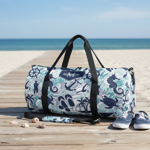 Nautical Beach Collage Navy Teal ID840 Plunjezak