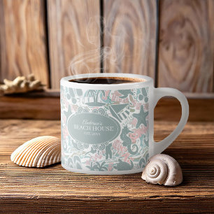 Nautical Beach Collage Sage ID840 Espresso Kop