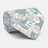 Nautical Beach Collage Sage ID840 Stropdas (Opgerold)