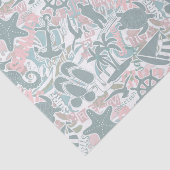 Nautical Beach Collage Sage ID840 Tissuepapier (Detail)