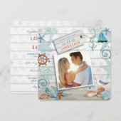 Nautical Beach | Faire-part de mariage photo (Devant / Derrière)