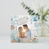 Nautical Beach | Faire-part de mariage photo (Debout devant)