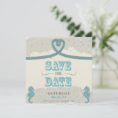 Nautical Beach Heart Knot Save the Date (Staand voorkant)