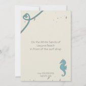 Nautical Beach Heart Knot Wedding Invite Kaart (Achterkant)
