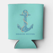 Nautical Beach House, Anchor, Rope, Mint Green Blikjeskoeler (Voorkant)