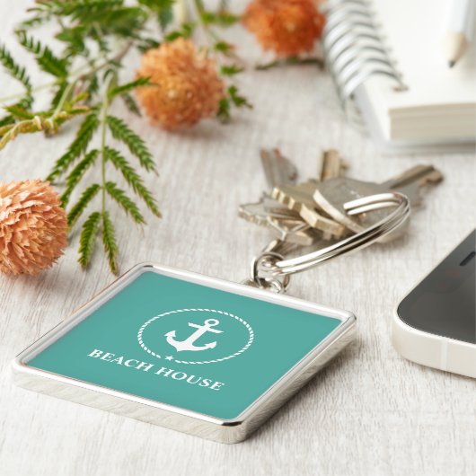 Nautical Beach House Anchor Sleutelhanger (Zijkant)