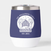 Nautical Beach House Blauw Wit Anker Familienaam (Voorkant)