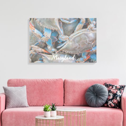 Nautical Beach House Rustic Crab Canvas (Insitu (Woonkamer))