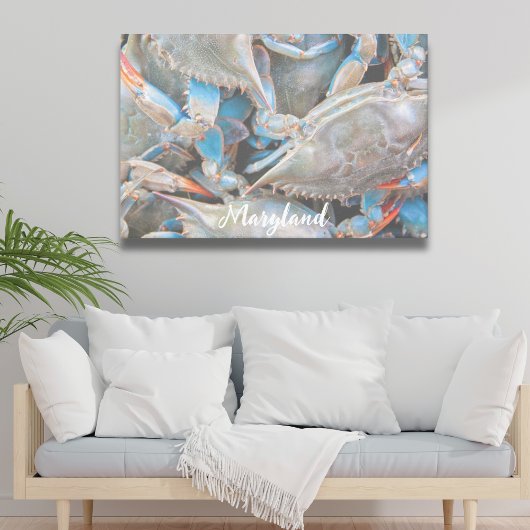 Nautical Beach House Rustic Crab Canvas Afdruk