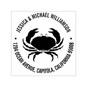 Nautical Beach Ocean Crab Retouradres Zelfinktende Stempel
