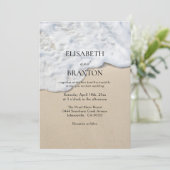 Nautical Beach Ocean Sand Wedding Kaart (Staand voorkant)