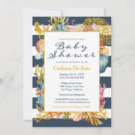 Nautical Beach Ocean / Zee Baby shower Invitation Kaart