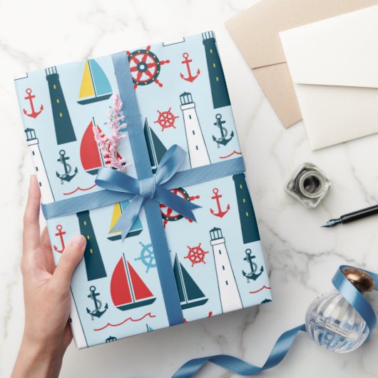 Nautical Beach Patroon wrapting paper Cadeaupapier (Geschenken)