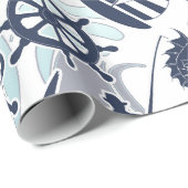 Nautical Beach Pattern Navy ID839 Cadeaupapier (Rol Hoek)
