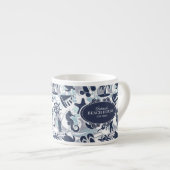Nautical Beach Pattern Navy ID839 Espresso Kop (Voorkant rechts)