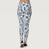 Nautical Beach Pattern Navy ID839 Leggings (Achterkant)