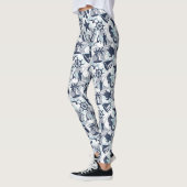 Nautical Beach Pattern Navy ID839 Leggings (Links)