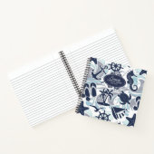 Nautical Beach Pattern Navy ID839 Notitieboek (Binnen)