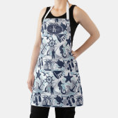 Nautical Beach Pattern Navy ID839 Schort (Insitu)