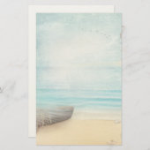 Nautical Beach Scène met roeiboot & Gevist net Briefpapier (Voorkant / Achterkant)