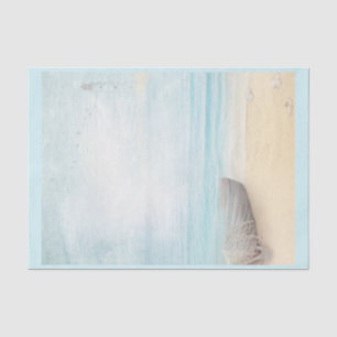 Nautical Beach Scène met roeiboot & Gevist net Tissuepapier