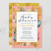Nautical Beach Schelp Baby Shower Uitnodiging (Voorkant / Achterkant)