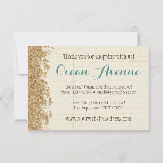 Nautical Beach Seashell & Sand Boutique Bedankt (Achterkant)