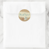 Nautical Beach Seashells & Sand Ocean Bedankt Ronde Sticker (Tas)
