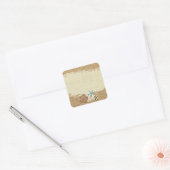 Nautical Beach Seashells & Sand Ocean Boutique Vierkante Sticker (Envelop)