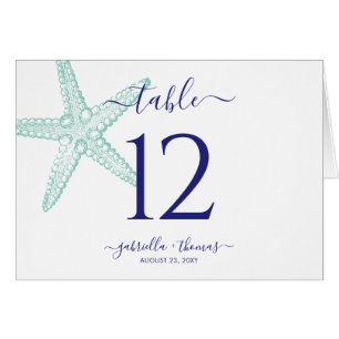 Nautical Beach Starfish Turquoise bleu Numéro de t