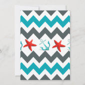 Nautical Beach Theme Chevron Anchors Starfish Kaart (Achterkant)
