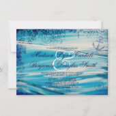 Nautical Beach Theme Ocean Blue Weddenschap Uitnod Kaart (Voorkant)