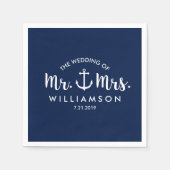 Nautical Beach Weddenschap Blue Anchor Custom Servetten (Voorkant)