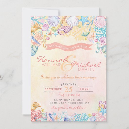 Nautical Beach Wedding Invitation (Devant)