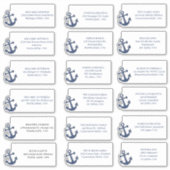 Nautical Beach Wedding Invitation Étiquettes de ad (Devant)