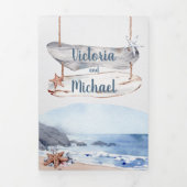 Nautical Beach Wedding Triplement Invitation (Page de couverture)