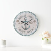 Nautical Best Days Beach Rustic Wall Clock Grote Klok (Huis)