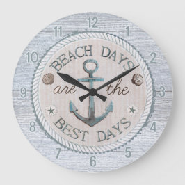 Nautical Best Days Beach Rustic Wall Clock Grote Klok