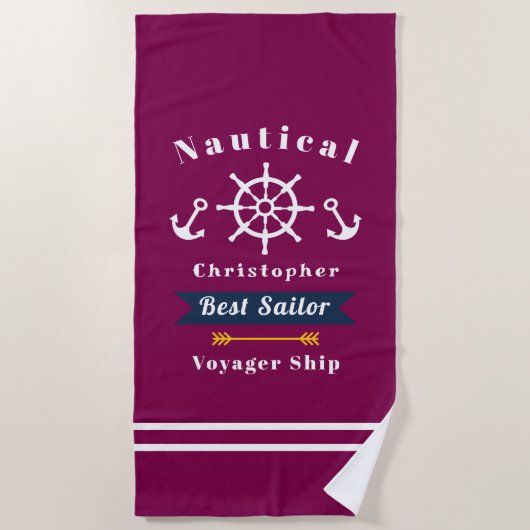 Nautical Best Sailor Red Strandlaken (Voorkant)