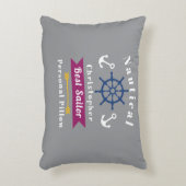 Nautical Best Sailor Wine Grey Accent Kussen (Voorkant(Verticaal))