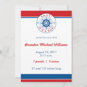Nautical Birth Announement, Boy Aankondiging (Voorkant)