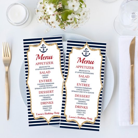 Nautical Birthday Party Food Menu