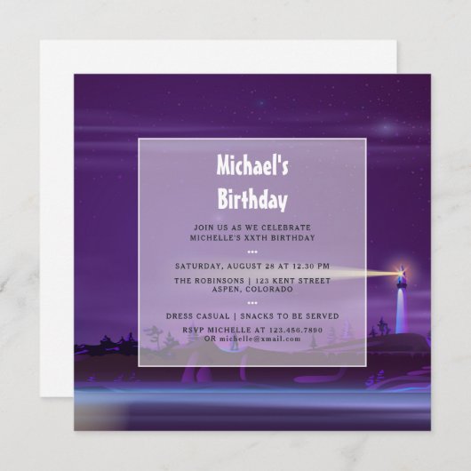 Nautical Birthday Party Invitation (Devant / Derrière)