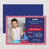 Nautical Birthday Party Invitations Kaart (Voorkant / Achterkant)