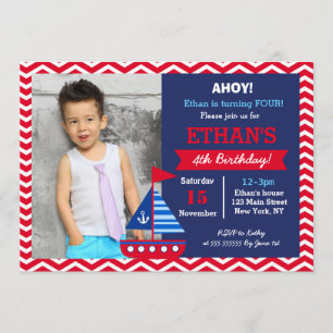 Nautical Birthday Party Invitations Kaart