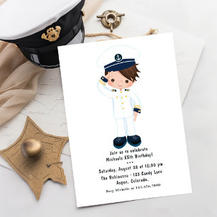 Nautical Birthday party Little Navy Boy Kaart