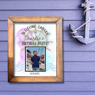 Nautical Birthday Welcome Sign van 16 x 20 inch Poster